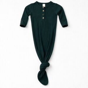 LouLou dark green Henley tie bottom sleep gown Newborn